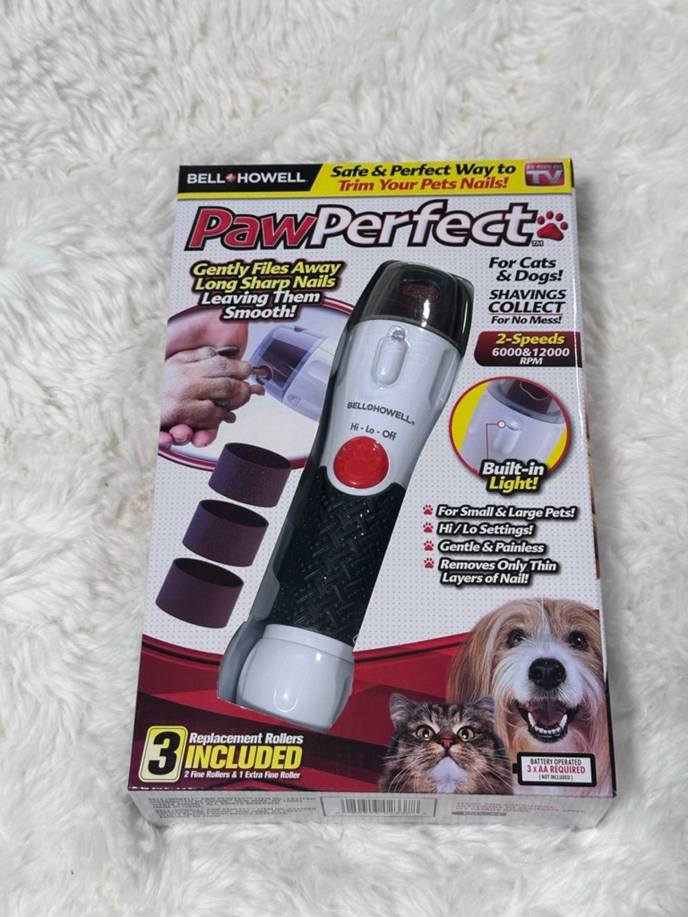 PawPerfect Pet Nail Grinder - White and Black